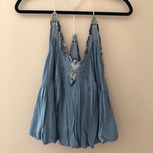 Free People Top XS Dusty Blue